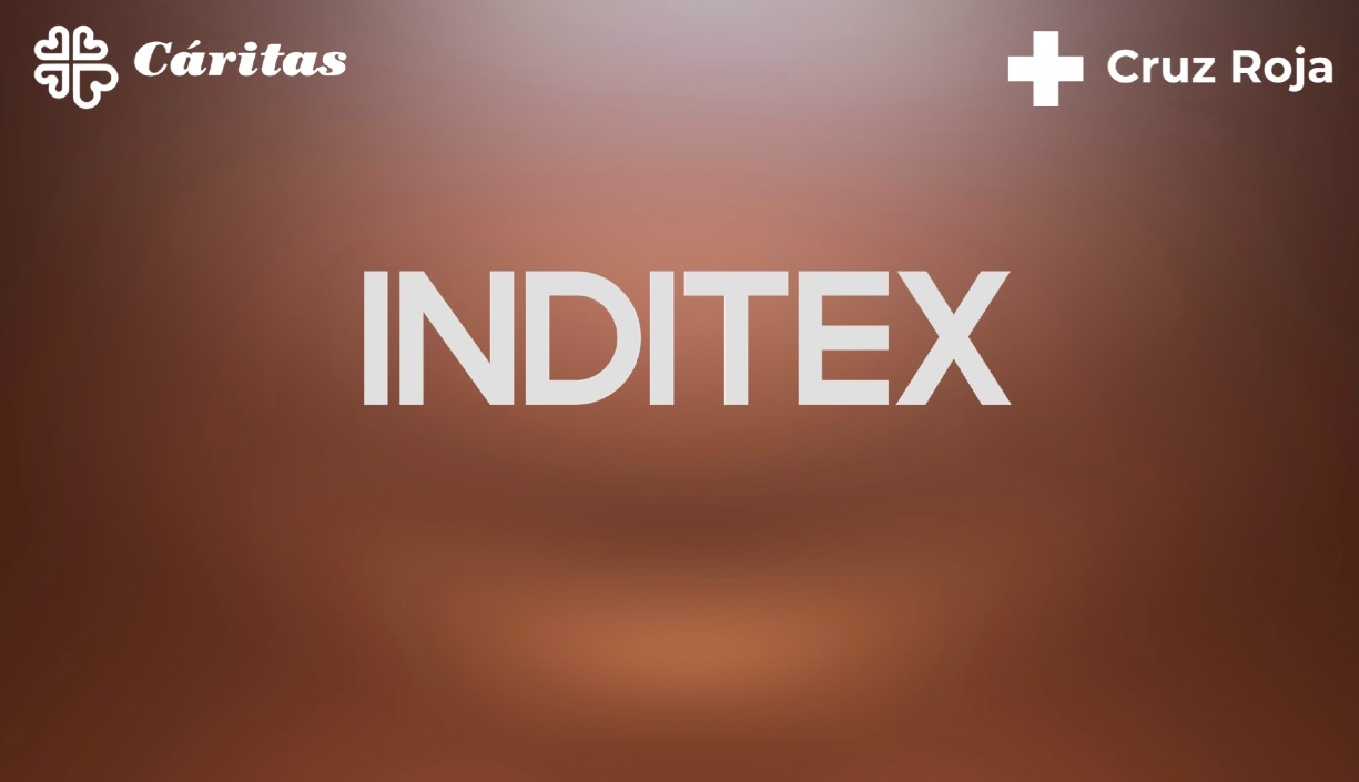 logotipos de inditex, caritas y cruz roja