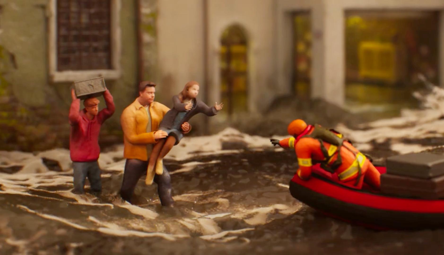 Miniatura de un rescate durante una inundación