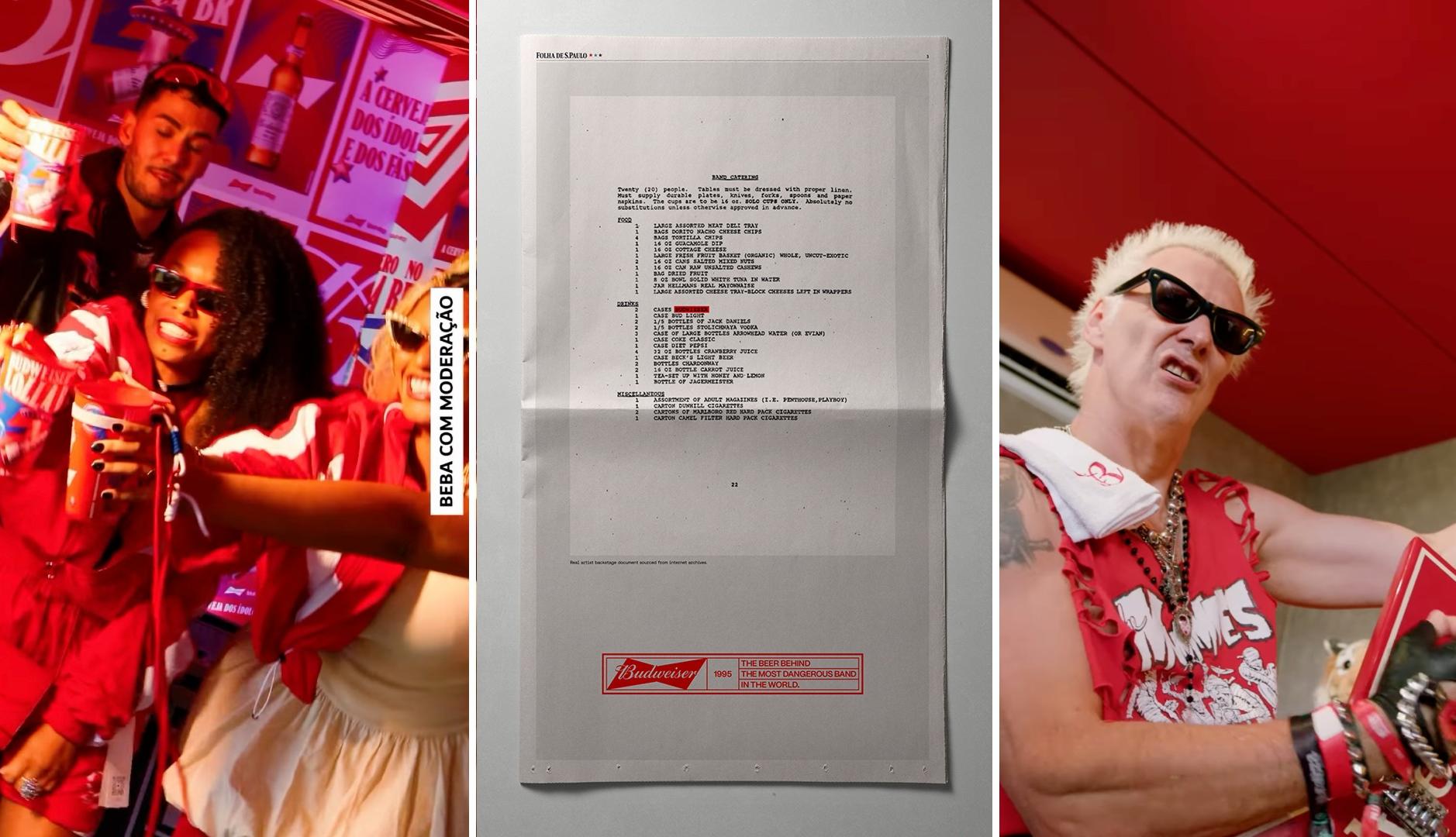 Cantantes del Lollapalloza Brasil interactuando con Budweiser