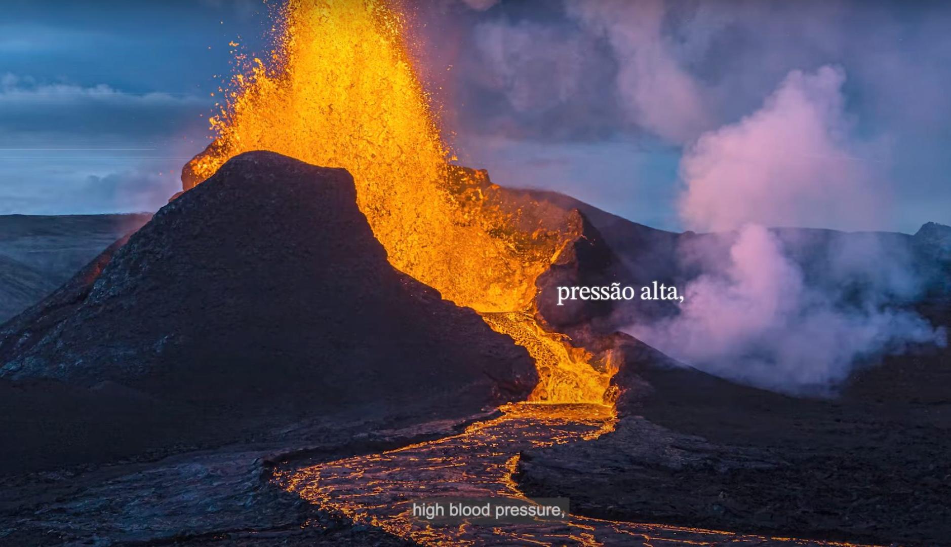 Volcán en erupción