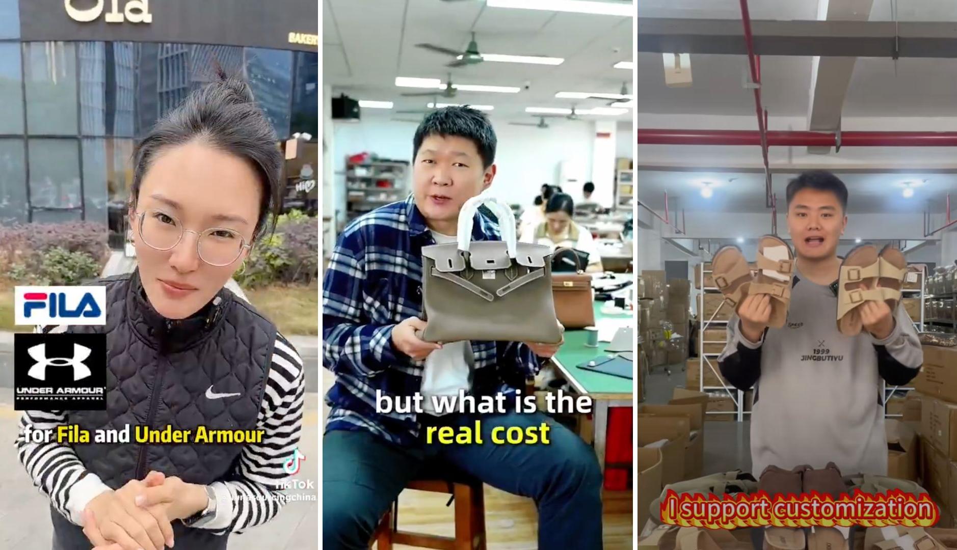 TikToks de fabricantes chinos ofreciendo productos