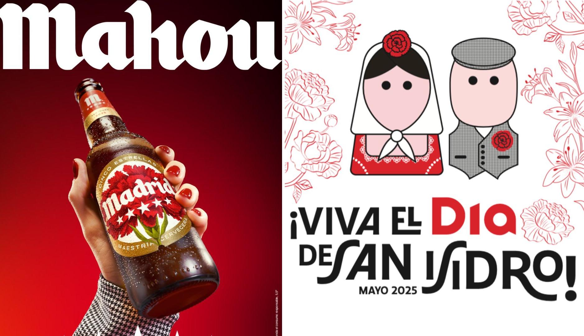 Carteles promocionales de Mahou y Dia por San Isidro