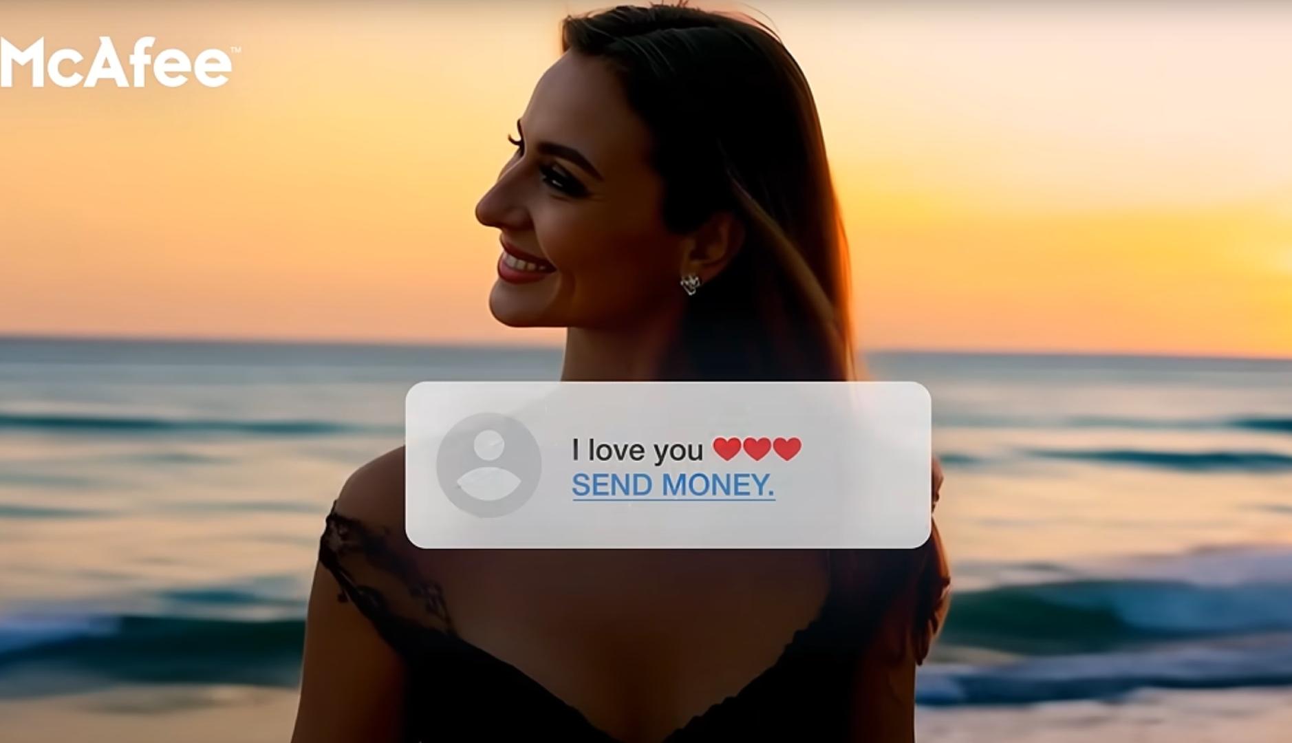 una mujer creada con IA que dice te quiero y que le mandes dinero