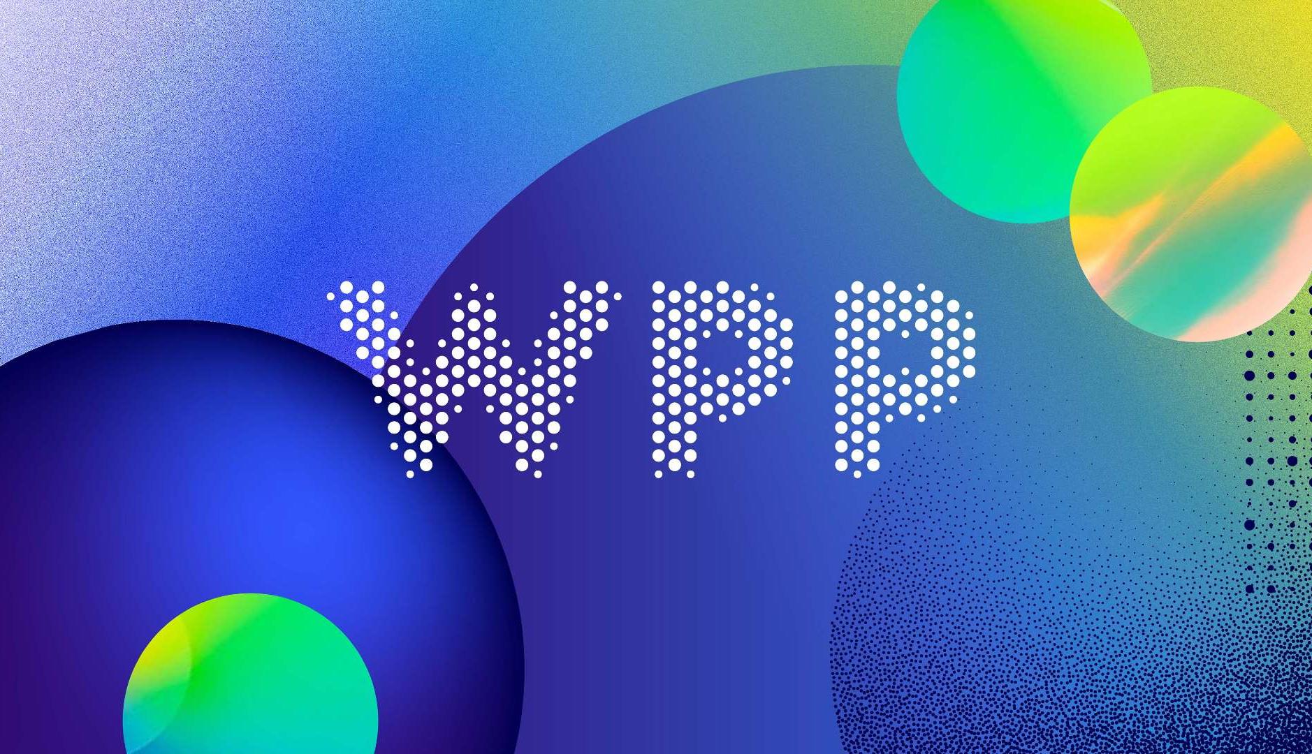 Logotipo de WPP sobre fondo azul