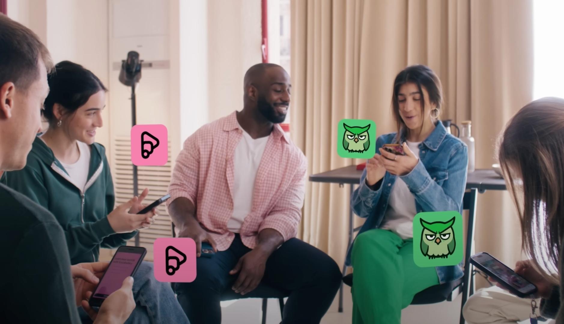 「最高のデュオ」キャンペーンで、Duolingoの競争相手に対するPreply Language Platform Parody