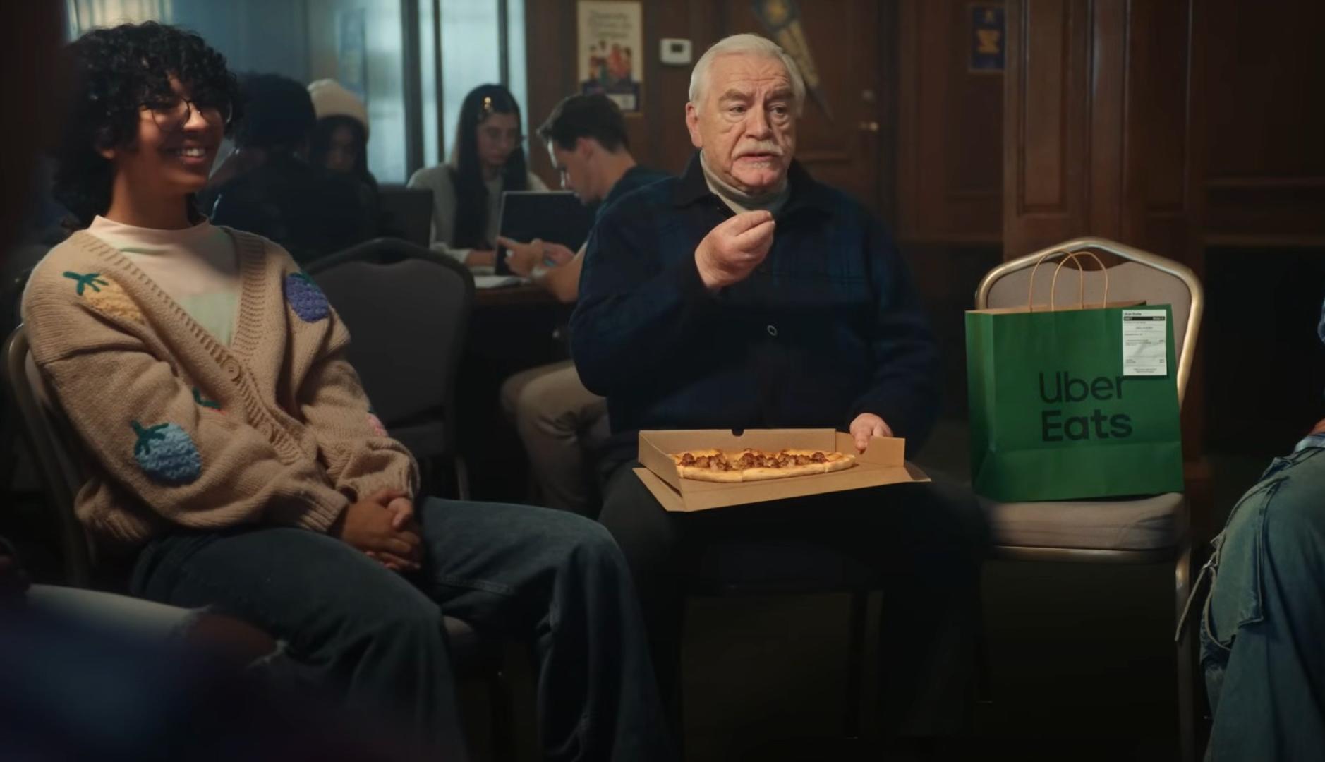 Brian Cox en un anuncio de Uber Eats