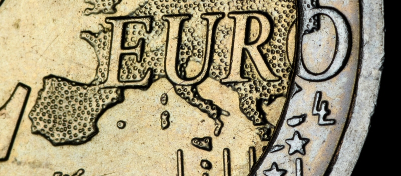 Deel van een euro-muntstuk