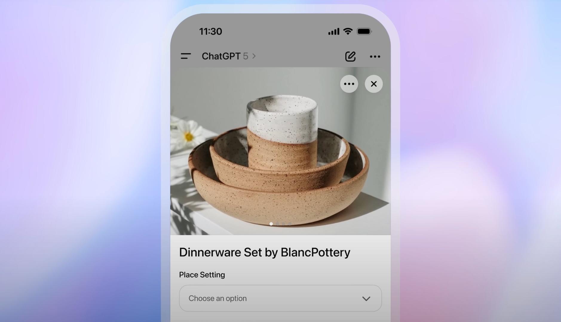 Imagen de un vaso de cerámica en ChatGPT