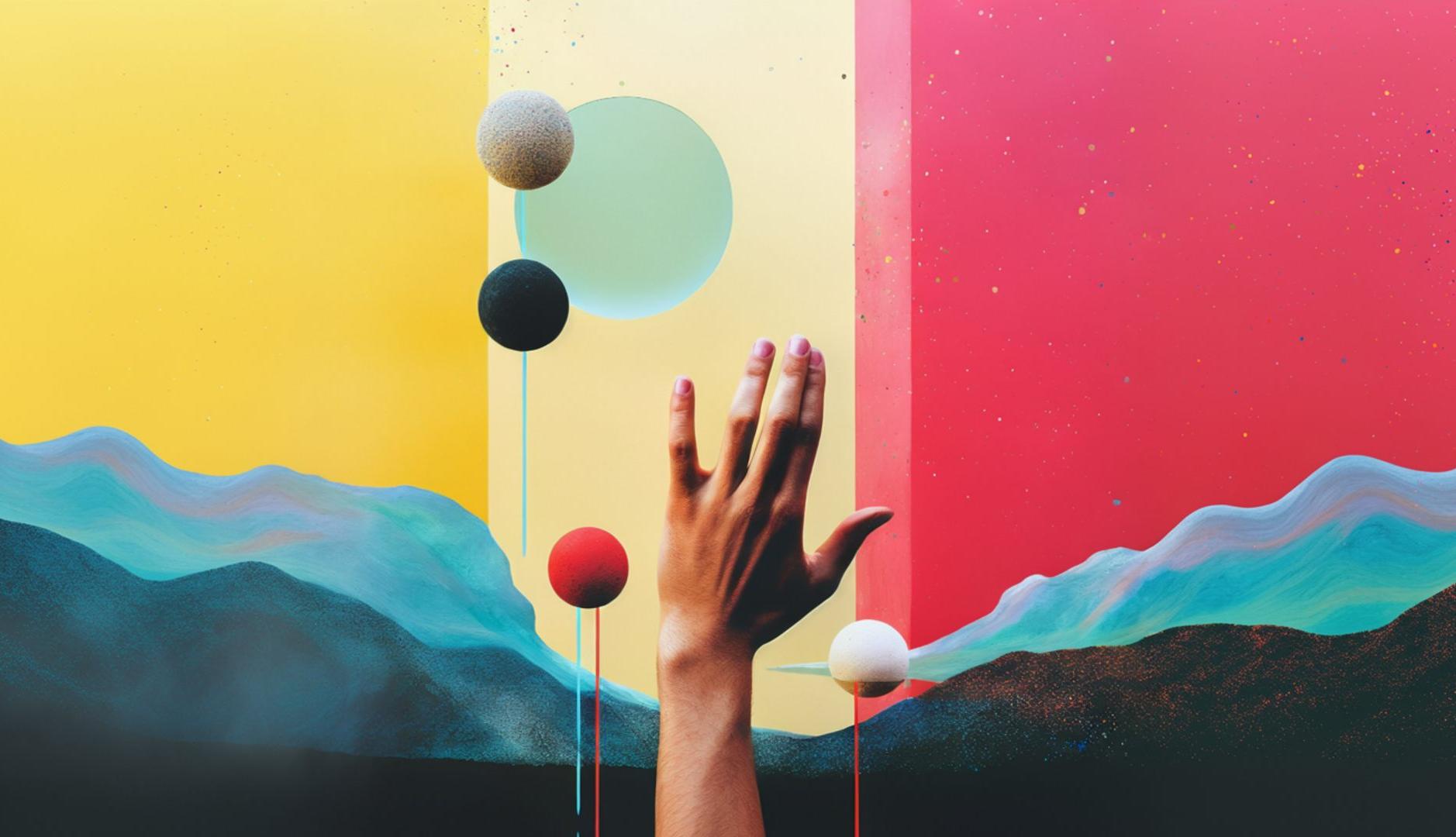 Una mano sobre fondo abstracto