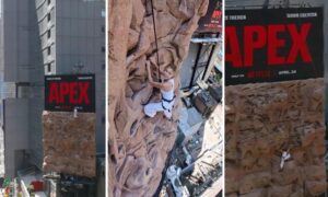 シャーリーズ・セロン、Netflix映画「Apex」を宣伝するために看板をよじ登る