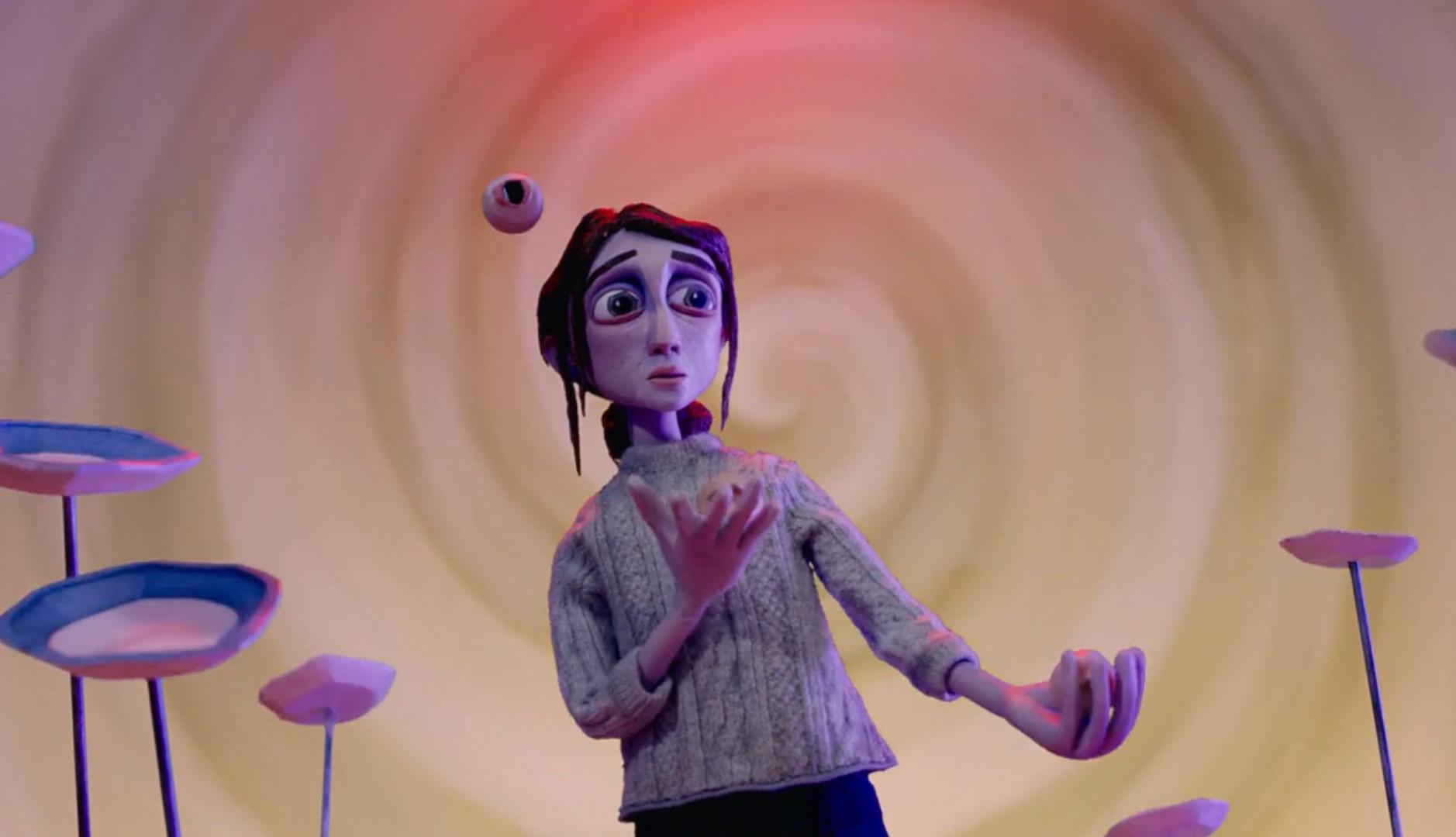 Marioneta de una mujer haciendo malabares
