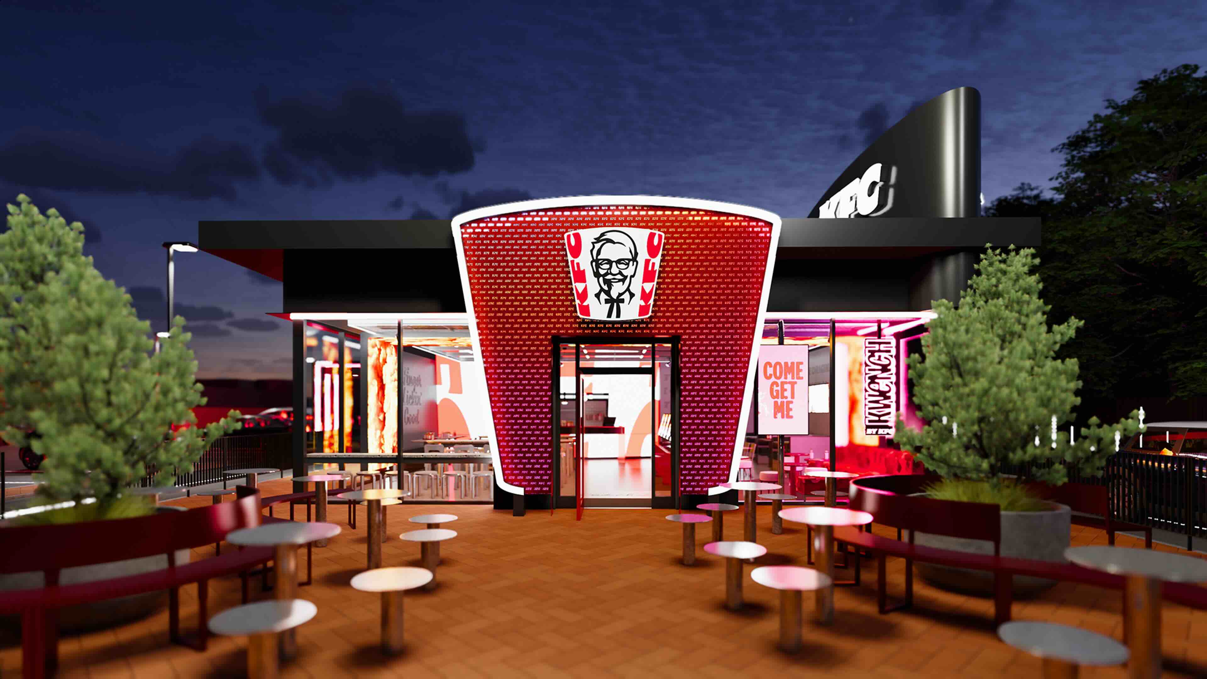新しいKFCレストランのデザイン