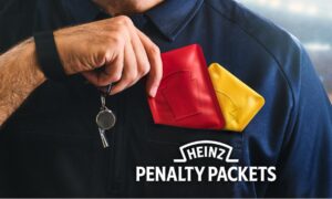 ハインツは試合の日にサッカーカードをケチャップとマスタードのパケットに変える