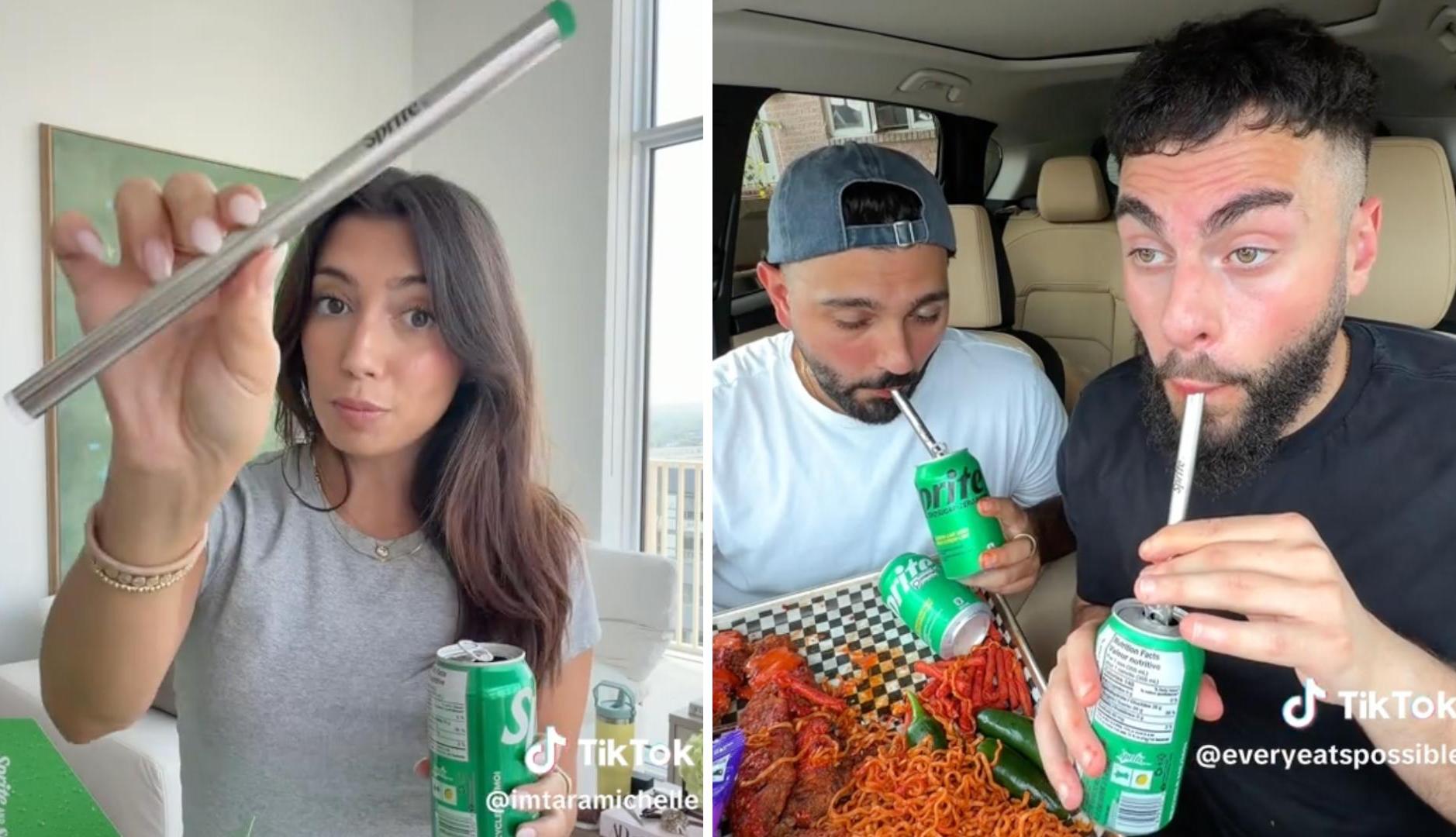 Creadores de contenido con pajita de Sprite