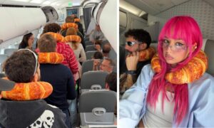 リドルはクロワッサンを旅行用枕に変身させ、パ​​リのファッションウィークに持って行きます